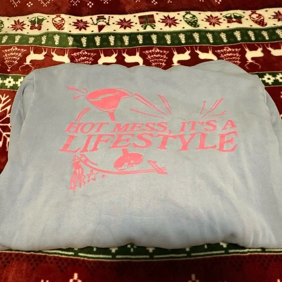 Hot Mess Light Blue Sweatshirt - Picture 2 of 2
